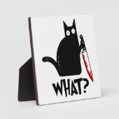 Moorddadige Kat Met Mes Fotoplaat (Voorkant)