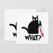 Moorddadige Kat Met Mes Kaart (Voorkant / Achterkant)