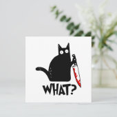 Moorddadige Kat Met Mes Kaart (Staand voorkant)