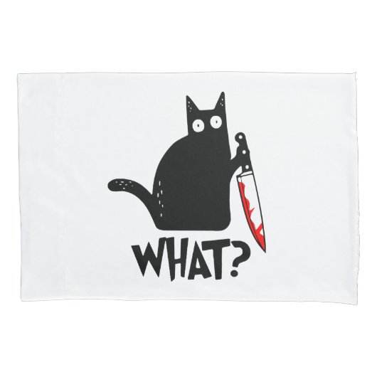 Moorddadige Kat Met Mes Kussensloop (Voorkant)