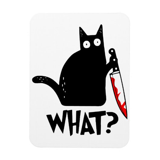 Moorddadige Kat Met Mes Magneet (Verticaal)