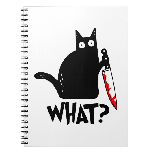 Moorddadige Kat Met Mes Notitieboek (Voorkant)