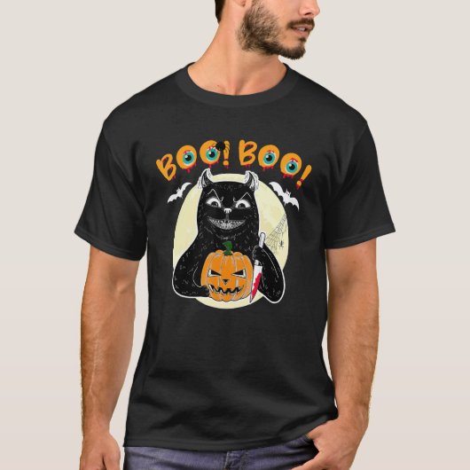 Moorddadige Kat Met Mes T-shirt (Voorkant)