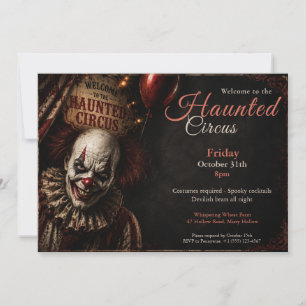 Moordenaar Clown Halloween Kostuum Feest Uitnodi Kaart