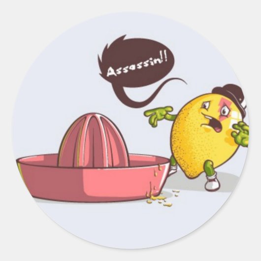 Moordenaar! Ronde Sticker (Voorkant)