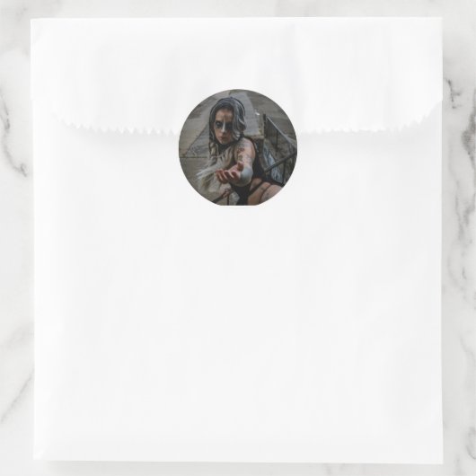 Moordenaarsticker Ronde Sticker (Tas)
