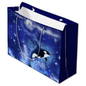 Moordenaarwalvis Cadeautas Blauw Volle Maan (Voorkant Gekanteld)