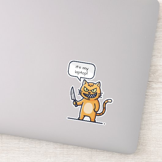 Moordkat met mes sticker (Detail)