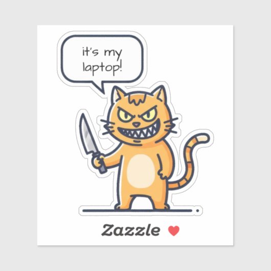 Moordkat met mes sticker (Vel)