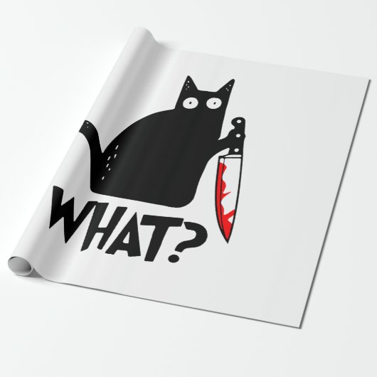 Moordkattenkat met mes cadeaupapier (Uitgerold)