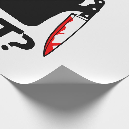 Moordkattenkat met mes cadeaupapier (Hoek)