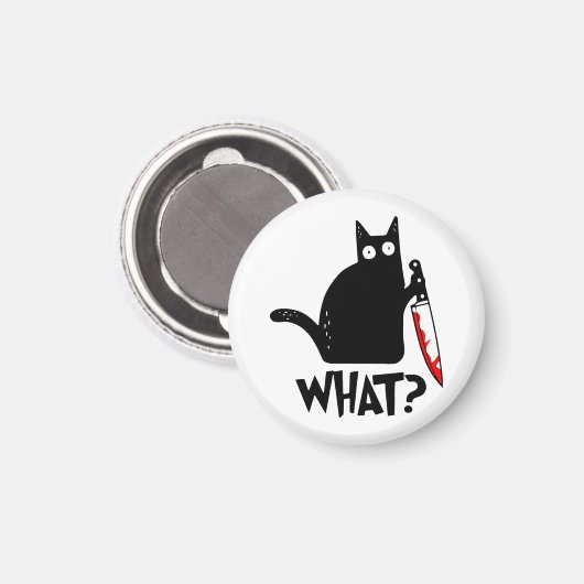 Moordkattenkat met mes magneet (Voorkant / Achterkant)