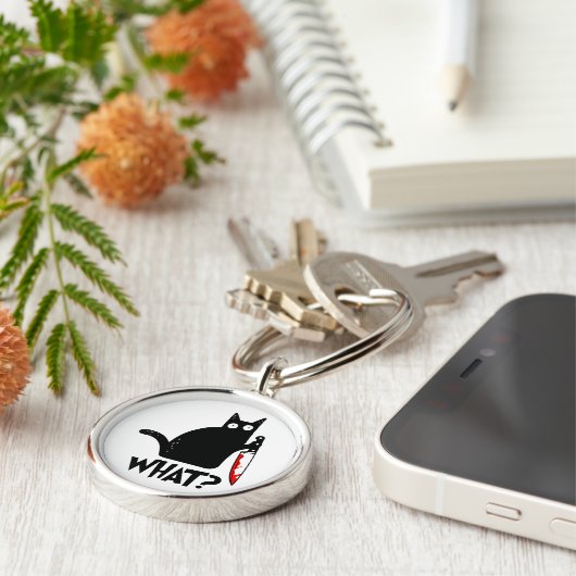 Moordkattenkat met mes sleutelhanger (Zijkant)