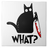Moordkattenkat met mes tegeltje (Voorkant)