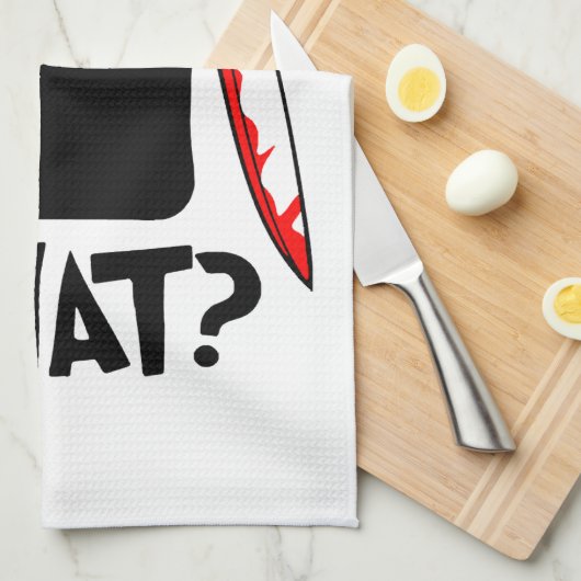 Moordkattenkat met mes theedoek (Quarter Fold)