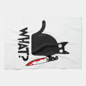Moordkattenkat met mes theedoek (Horizontaal)