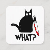 Moordkattenkat met mes vierkante visitekaartje (Voorkant)