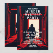 moordmysterie detective dinerfeestje kaart (Voorkant / Achterkant)