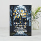 moordmysterie detective koude zaak feest kaart (Staand voorkant)