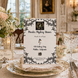Moordmysterie Diner Vintage Gotische Elegante Fees Kaart