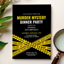 Moordmysterie Feestdiner Verjaardagsuitnodiging