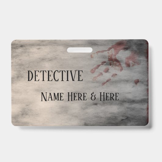 Moordmysterie Feestnaam Badge (Voorzijde)