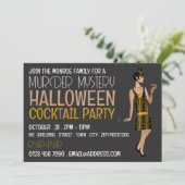  moordmysterie Halloween Cocktail Party Kaart (Staand voorkant)