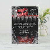 moordmysterie-maskerade kaart (Staand voorkant)