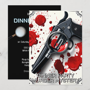 Moordmysterie-thema dinerfeest met een whodunnit-s kaart