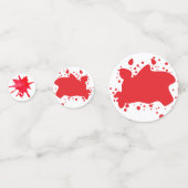 Moordmysterie verjaardag dinerfeest bloederig confetti (Achterkanten)