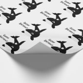 Moordwalvis-ontwerp verjaardag cadeaupapier (Hoek)