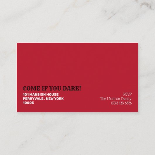 Moordzuchtige Clown, Halloween Feest Ticket Uitnod Informatiekaartje (Achterkant)