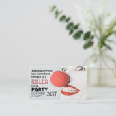 Moordzuchtige Clown, Halloween Feest Ticket Uitnod Informatiekaartje (Staand voorkant)