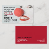 Moordzuchtige Clown, Halloween Feest Ticket Uitnod Informatiekaartje (Voorkant / Achterkant)