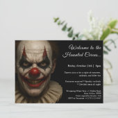 Moordzuchtige Clown | Uitnodiging voor Halloween V (Staand voorkant)