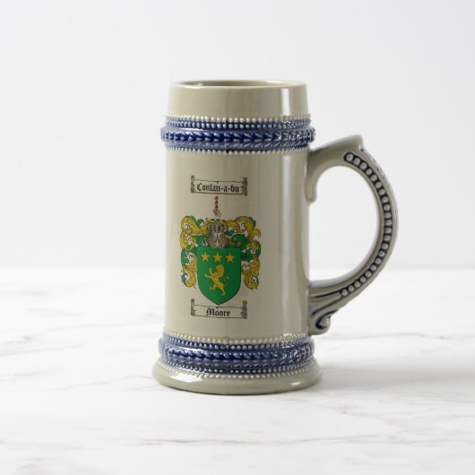Moore Coat of Arms Stein Bierpul (Rechts)