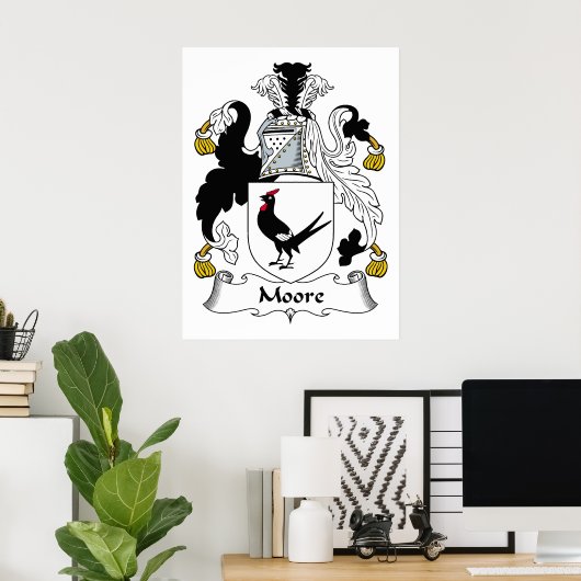 Moore Family Crest Poster (Thuiskantoor)