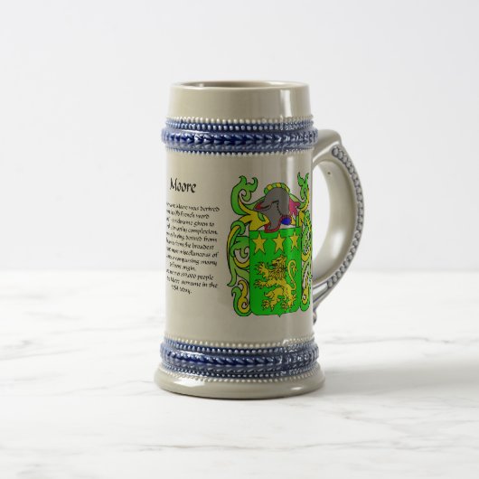 Moore Family Crest Stein Bierpul (Voorkant rechts)