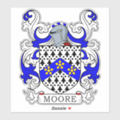 Moore Family Crest Sticker (Vel)