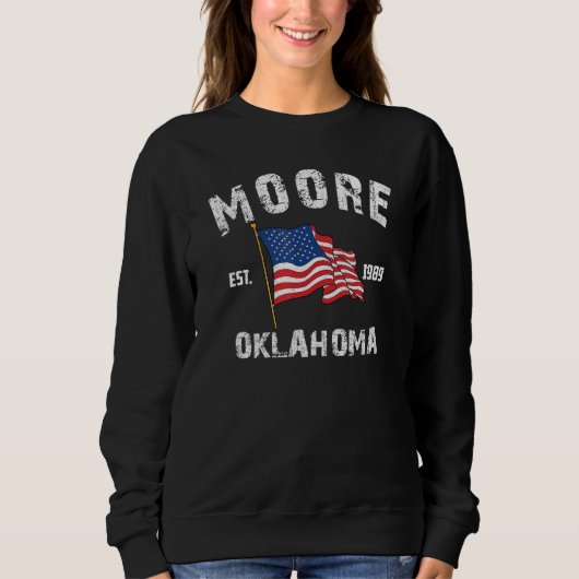 Moore Oklahoma Ok USA Stars Stripes Stijl Trui (Voorkant)