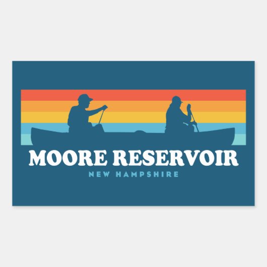 Moore Reservoir New Hampshire Canoe Rechthoekige Sticker (Voorkant)
