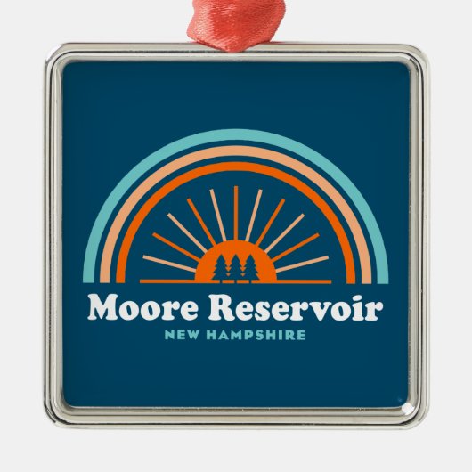 Moore Reservoir New Hampshire Rainbow Metalen Ornament (Voorkant)