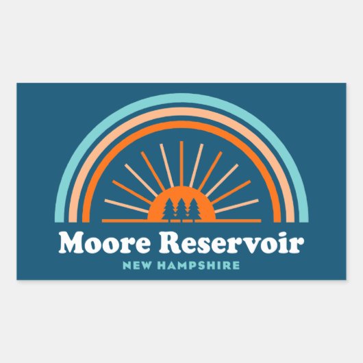 Moore Reservoir New Hampshire Rainbow Rechthoekige Sticker (Voorkant)