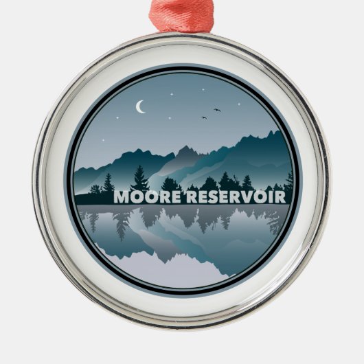 Moore Reservoir New Hampshire Reflection Metalen Ornament (Voorkant)