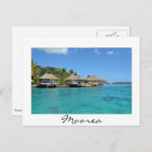 Moorea bungalows white briefkaart (Voorkant / Achterkant)