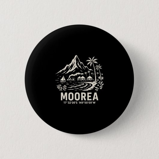 Moorea Eiland Frans-Polynesië Strandvakantie Ronde Button 5,7 Cm (Voorkant)