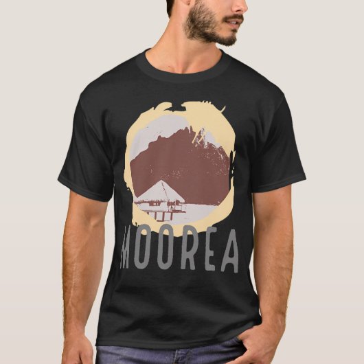 Moorea Frans-Polynesië Oude Palmbomen Strand T-shirt (Voorkant)