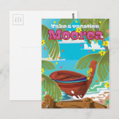 Moorea Frans-Polynesië Vakantie reisposter Briefkaart (Voorkant / Achterkant)