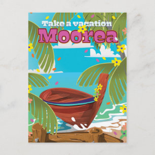 Moorea French Polynesia Holiday reisposter Briefkaart