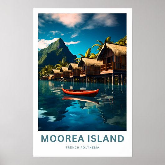 Moorea Island Frans Polynesië Reisprint Poster (Voorkant)